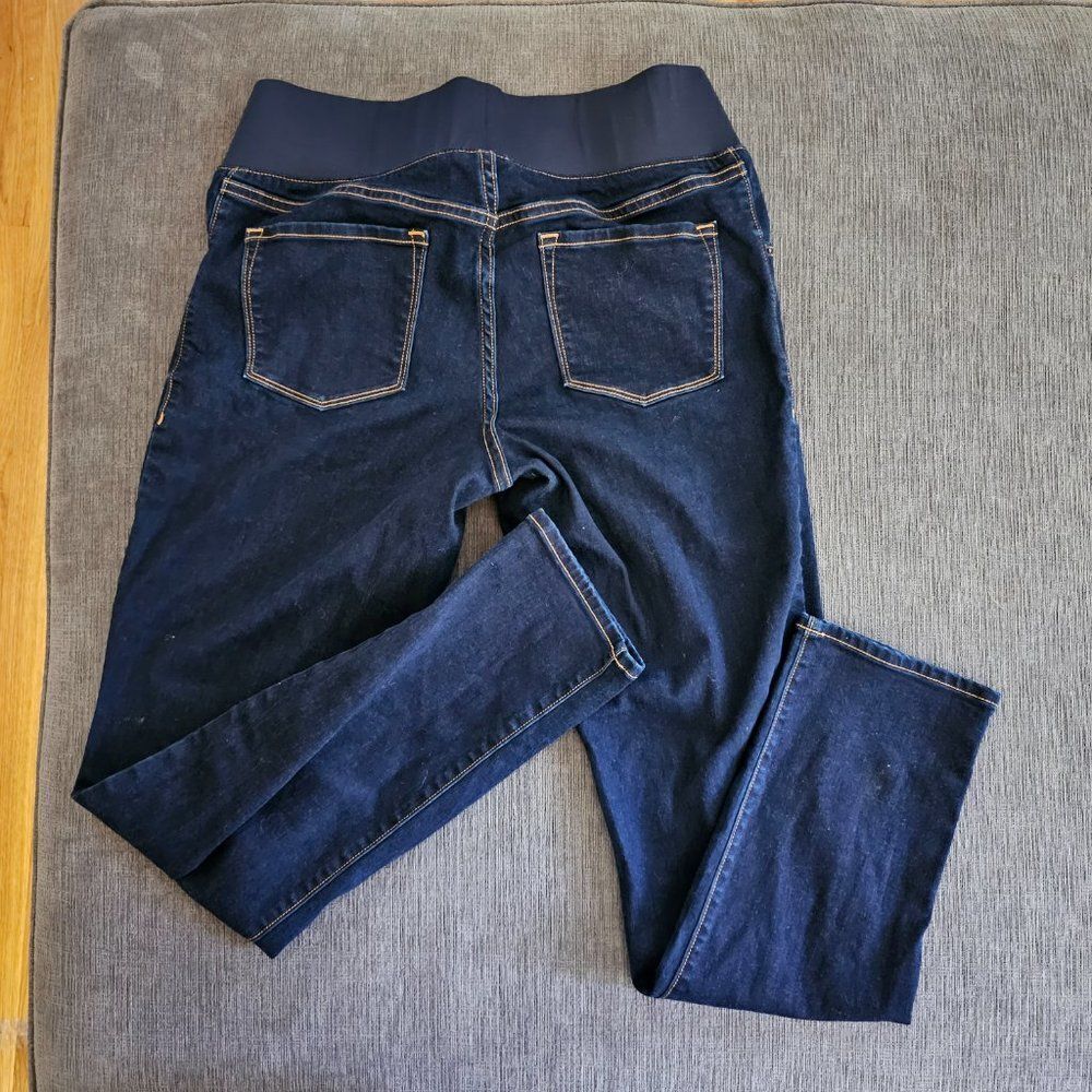 Old Navy Women Maternity Skinny Low Panels Pull On Denim Jeans Blue Size 8 - Picture 13 of 15
